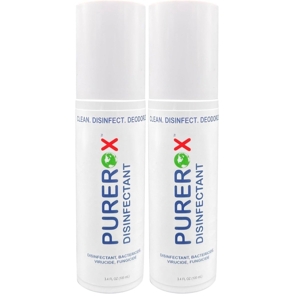 Purerox Disinfectant Spray 3.4oz 2 Pack TSA Travel Size Hospital Grade Unscented